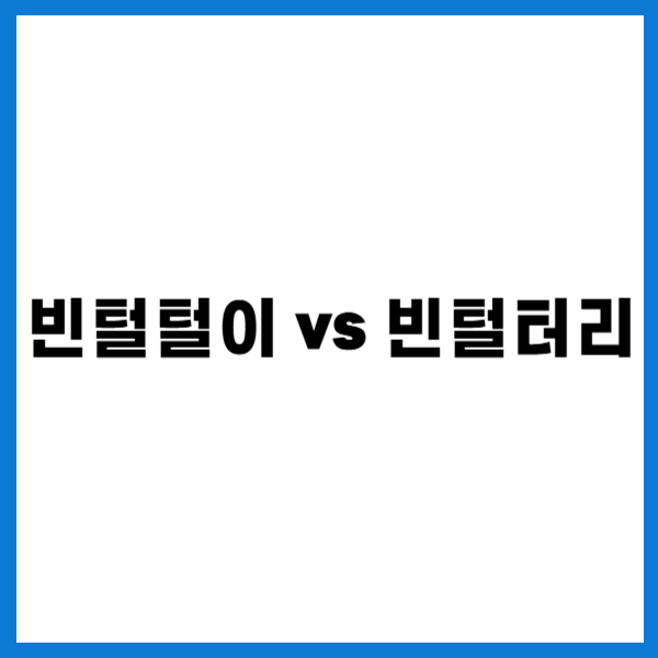 빈털털이 vs 빈털터리