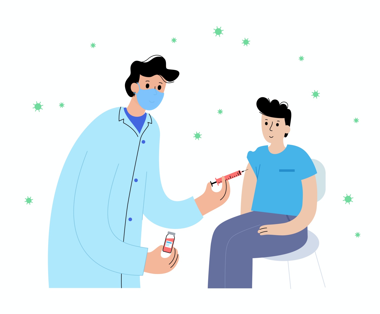 독감예방접종을-하고있는-남성