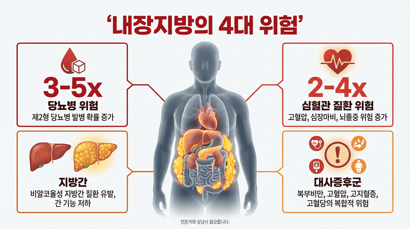 내장지방의 4대 위험