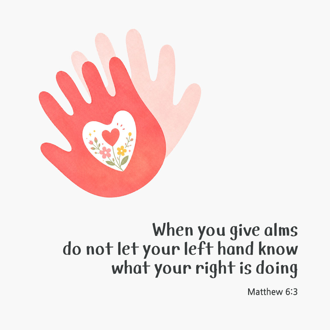 Today's Bible verse card Matthew 6:3 scripture image
