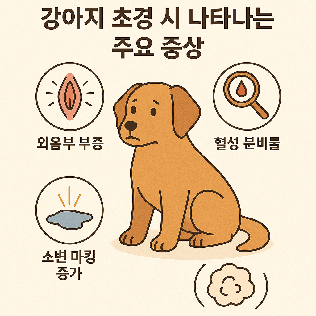 강아지 초경 시 나타나는 주요 증상 이미지