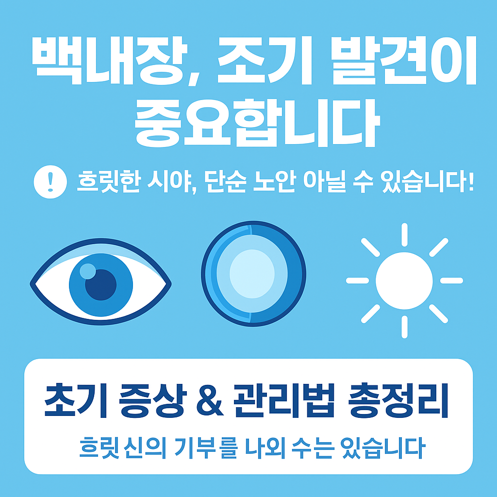 백내장 초기 증상과 관리법 총정리 - 눈이 침침할 때 꼭 알아야 할 예방 습관