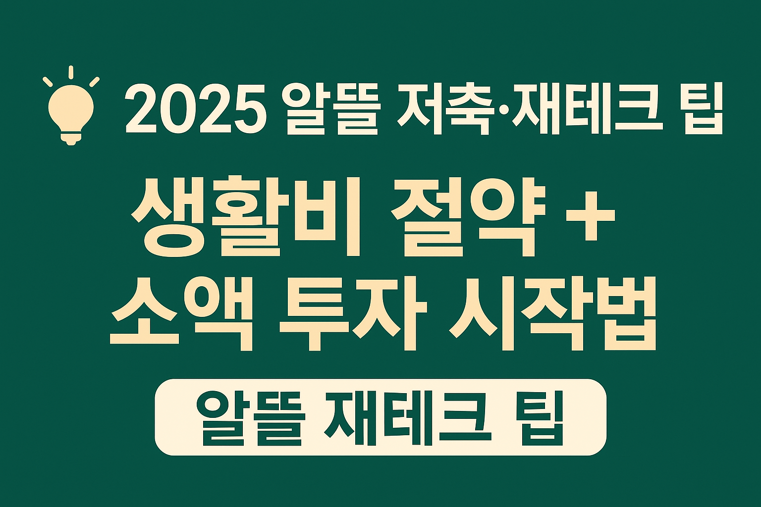 💡2025 알뜰 저축·재테크 팁 ❘ 생활비 절약+소액 투자 시작법