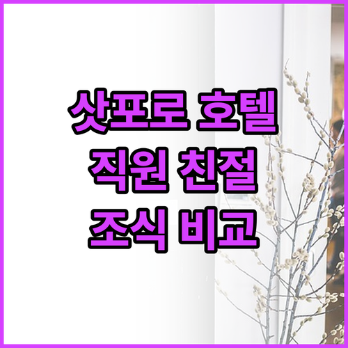 삿포로 인기 호텔 추천 직원 친절도,..