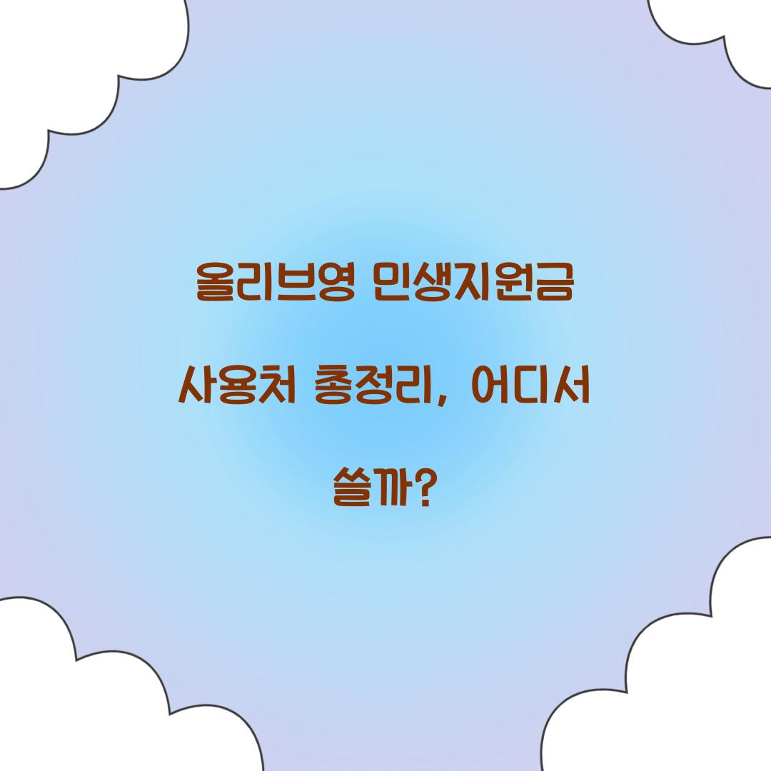 올리브영 민생지원금