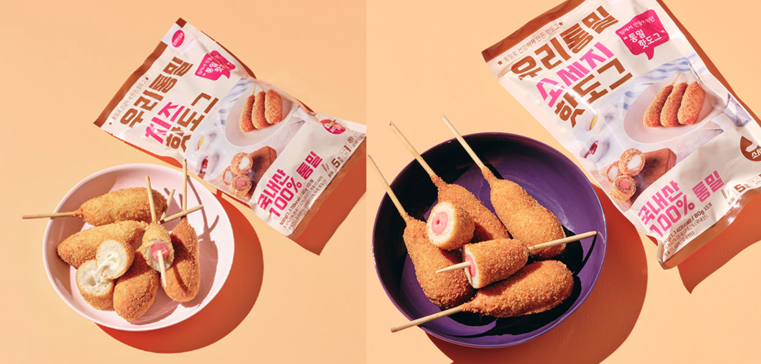 국산 우리밀 할인 제품 핫도그