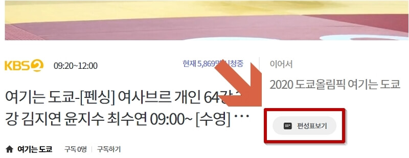 편성표 보기 항목