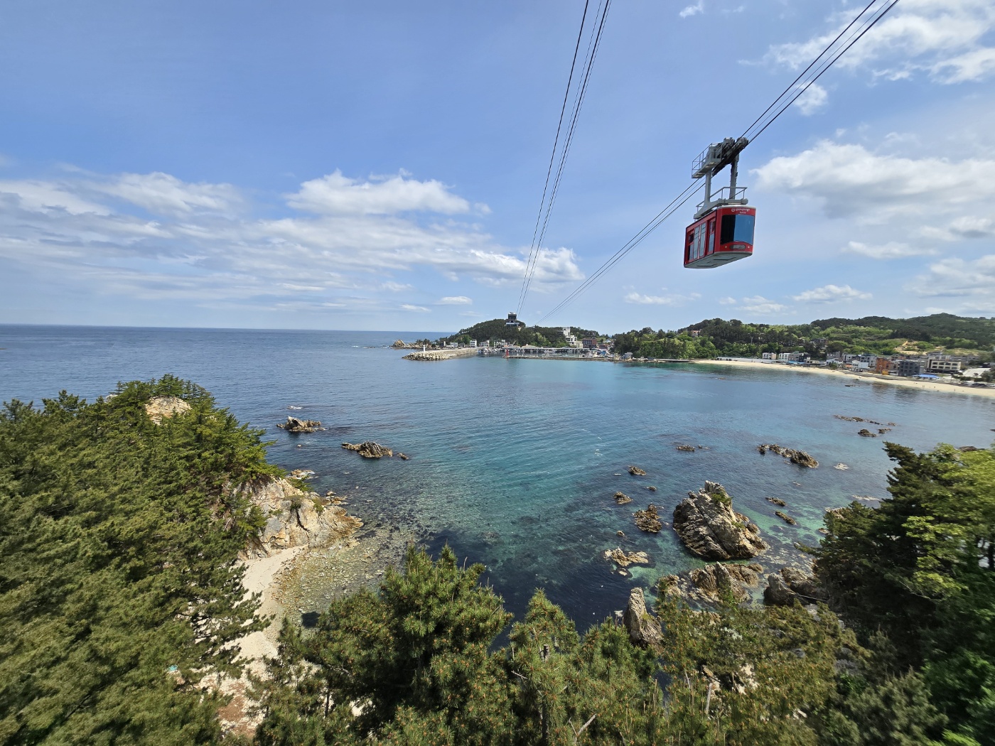 용화역에서 바라본 케이블카 전망