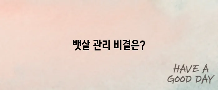 뱃살 빼는 최고의 방법으로 나의 체형을 바꿔봅시다