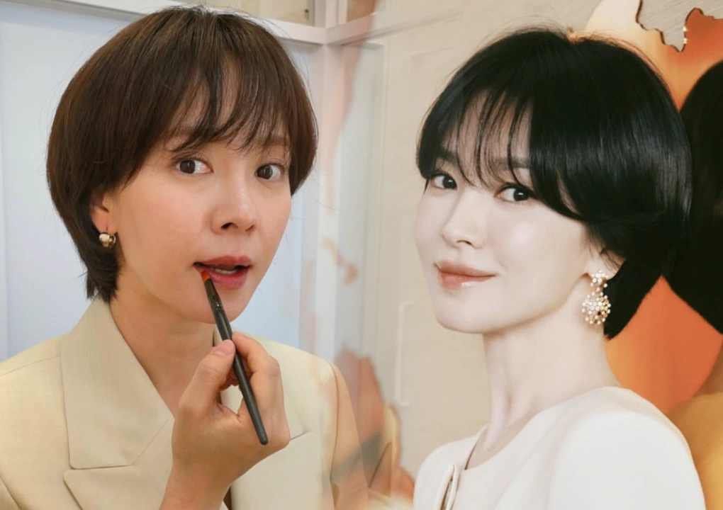 송지효 송혜교 숏컷 비교