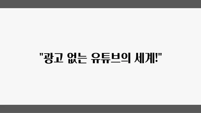 유튜브 광고 제거를 위한 다양한 방법
