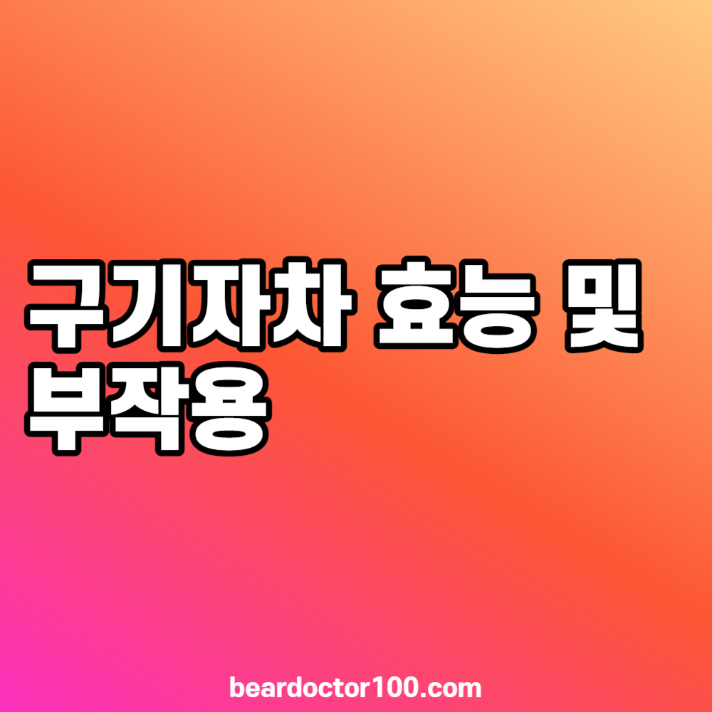 구기자차 효능 및 부작용
