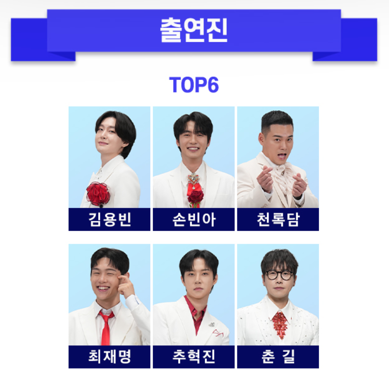 미스터트롯3 전국투어 콘서트 출연진 TOP6