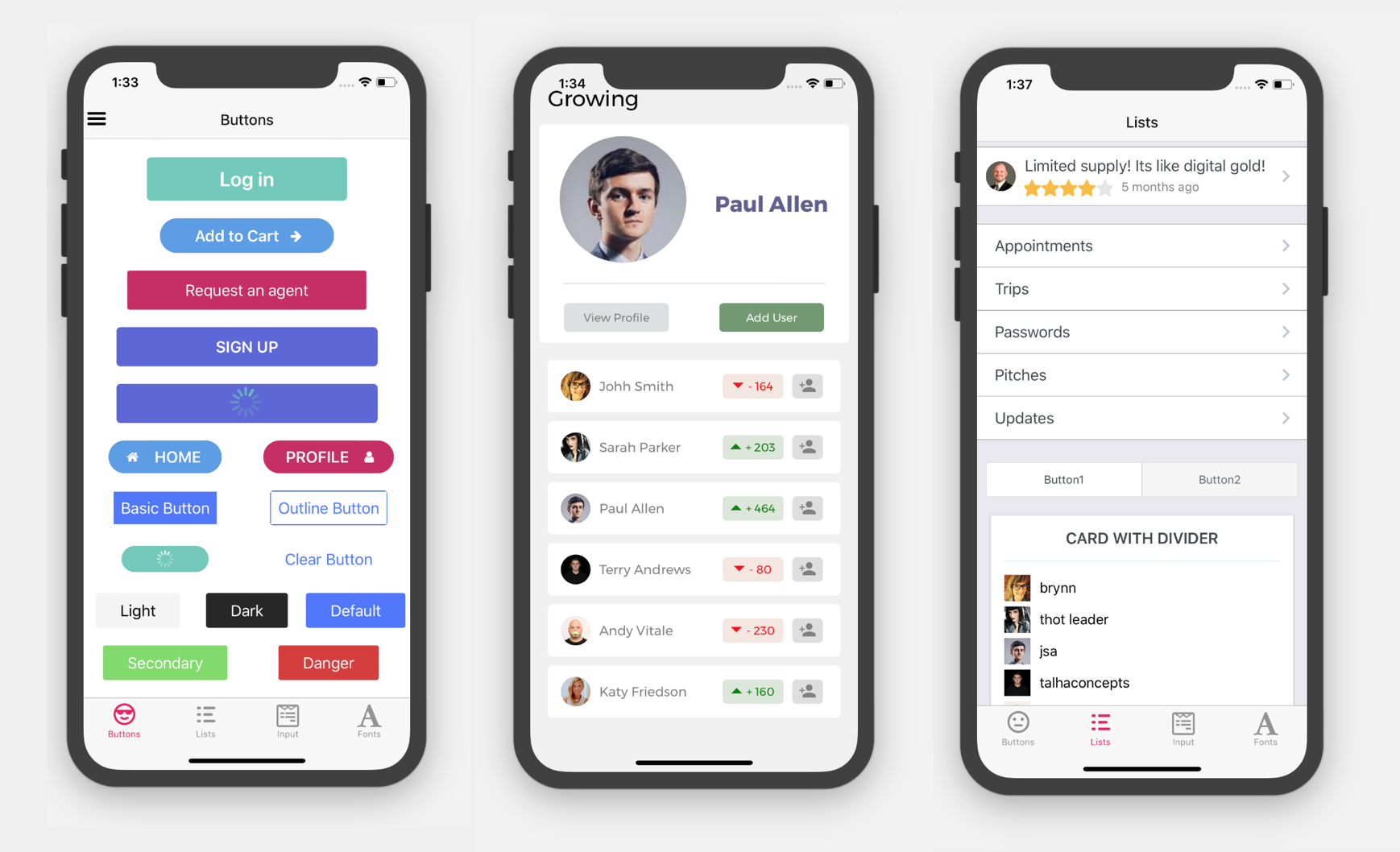 React Native Elements 샘플