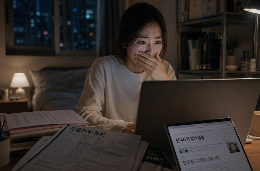 전세사기를 당한 20대 피해 여성 사진