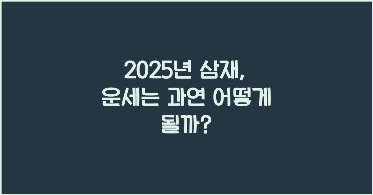 2025년 삼재