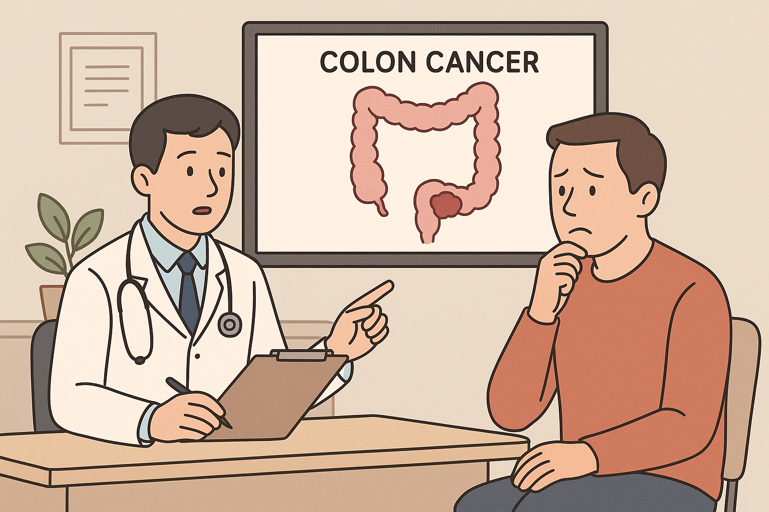 대장암 진료받는 모습 이미지