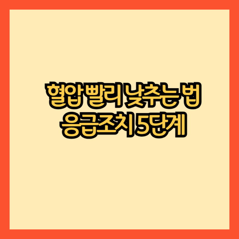 혈압-빨리-낮추는-응급처치-5단계