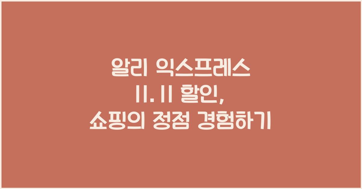 알리 익스프레스 11.11 할인