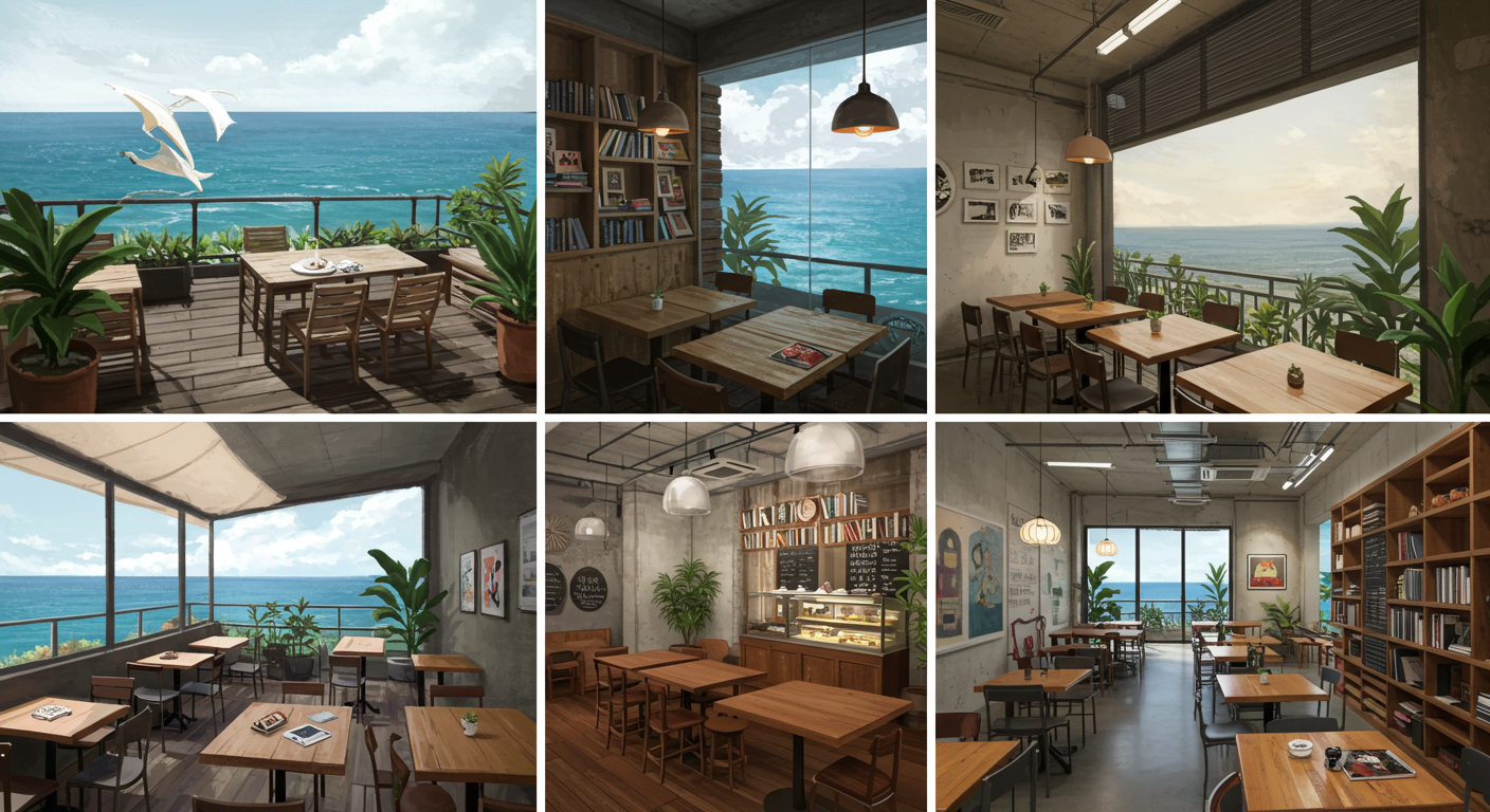 기장 오션뷰 카페와 복합문화공간 일러스트