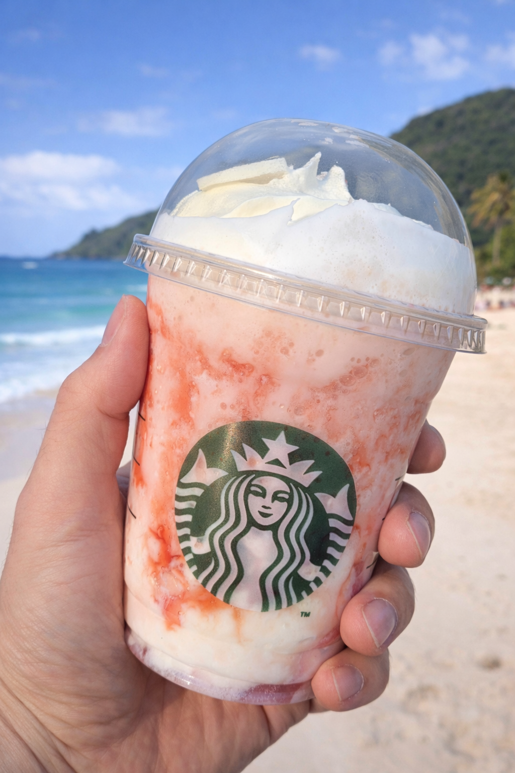 스타벅스 체리블라썸 백도 크림 프라푸치노