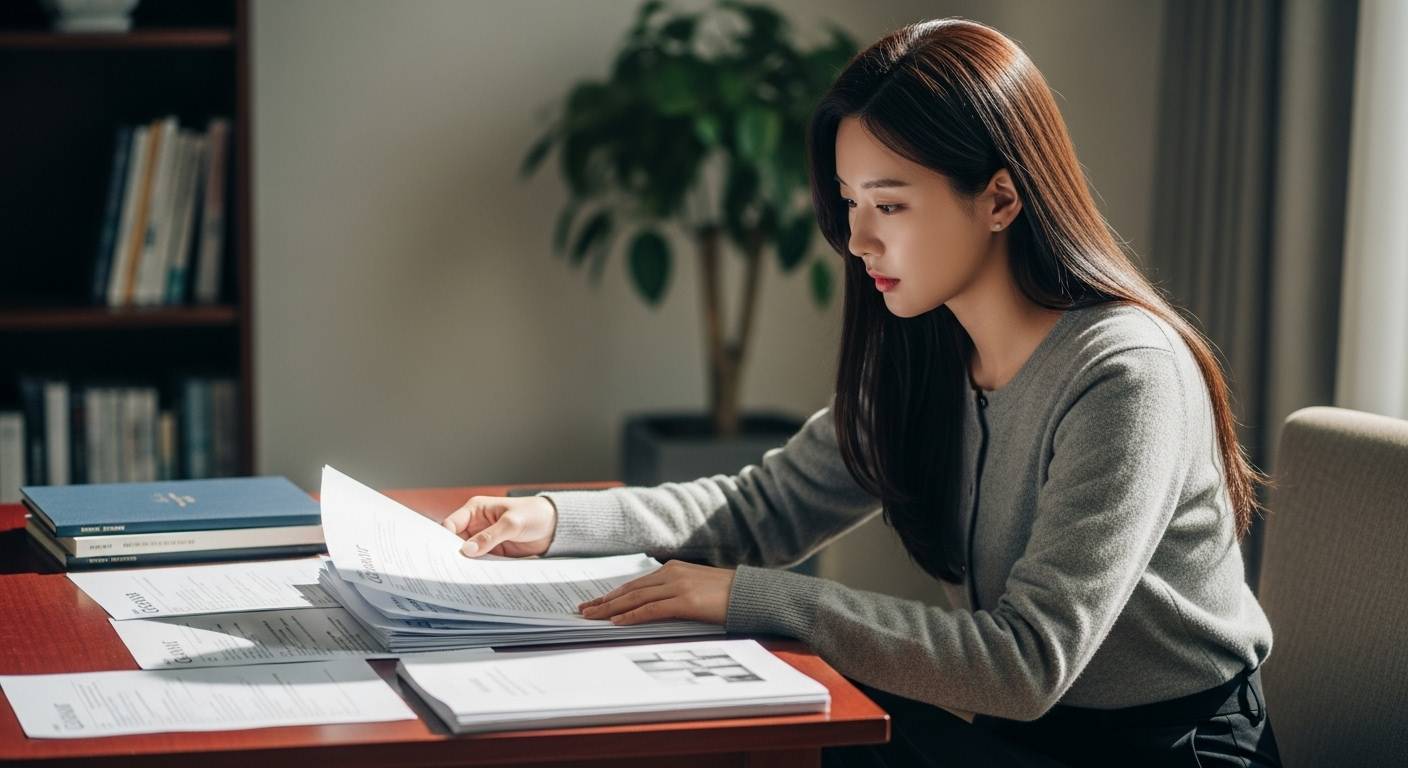 시간제 근무를 하는 여성의 사무실 풍경
