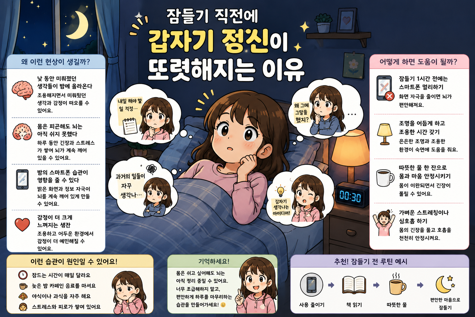 잠들기 직전에 갑자기 정신이 또렷해지는 이유