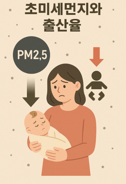 출산율과 초미세먼지의 관계