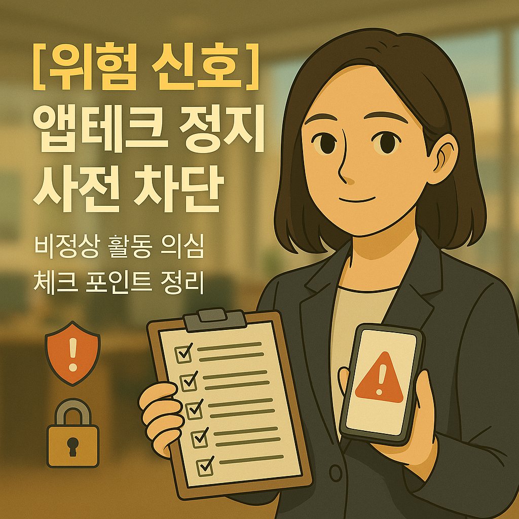 [위험 신호] 앱테크 정지 사전 차단 ｜ 비정상 활동 의심 체크 포인트 정리