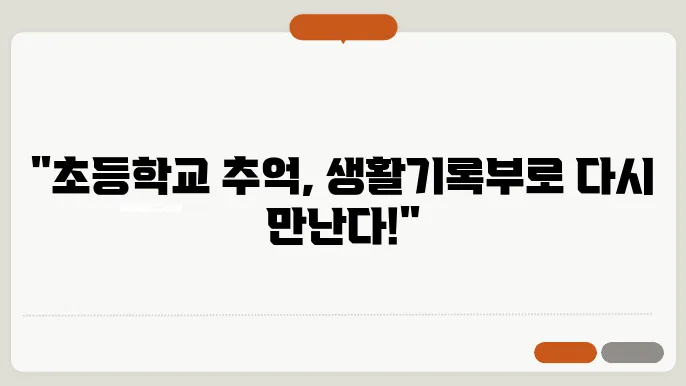 초등학교 생활기록부 발급