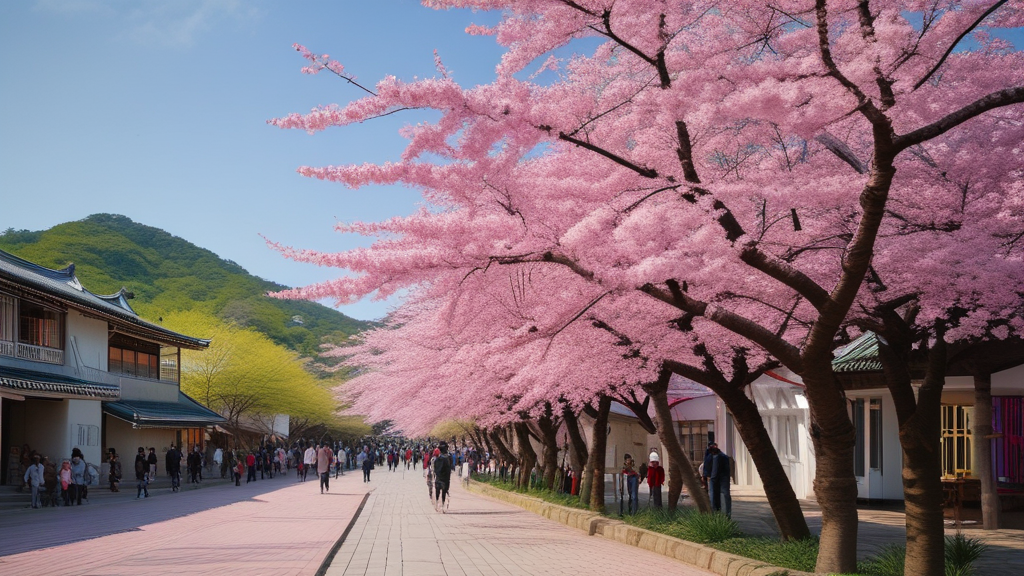 주택가에 피어 있는 벚꽃