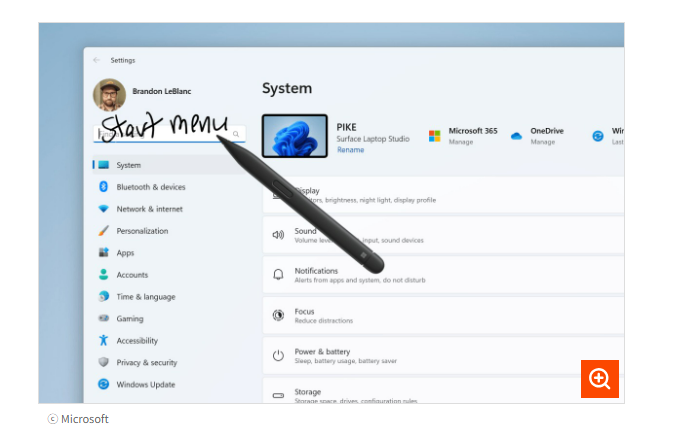 인필드 필기 기능