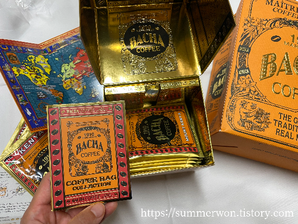 바샤커피 드립백 박스 설명서