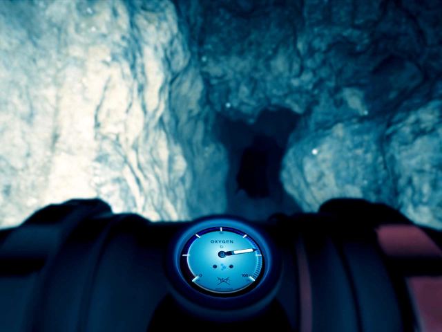 수중동굴 잠수 중인 모습