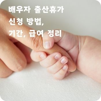 배우자 출산휴가 신청 기간 급여