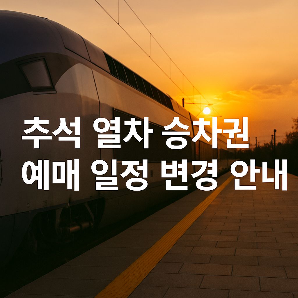 추석 열차 승차권 예매 일정
