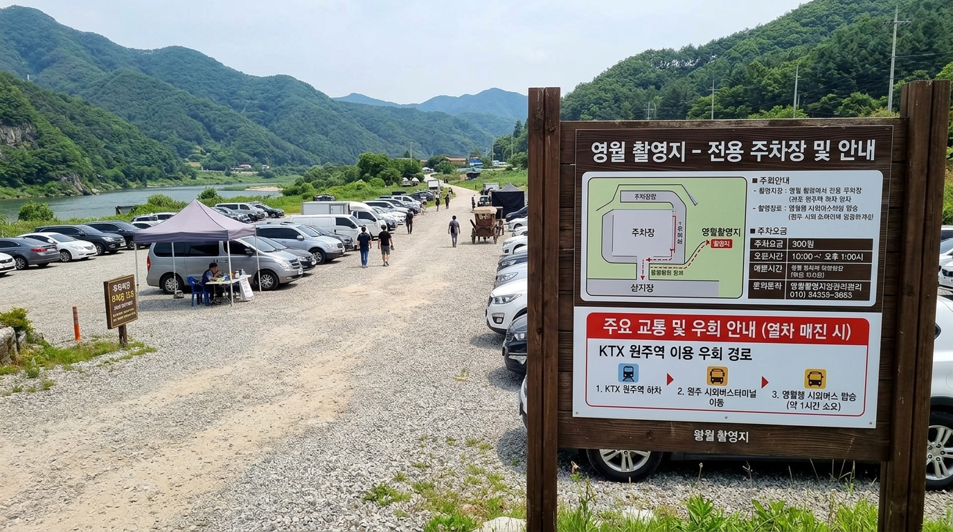 영월행 기차표 매진 시 KTX 원주역을 활용한 우회 경로와 촬영지 주차 정보 이미지