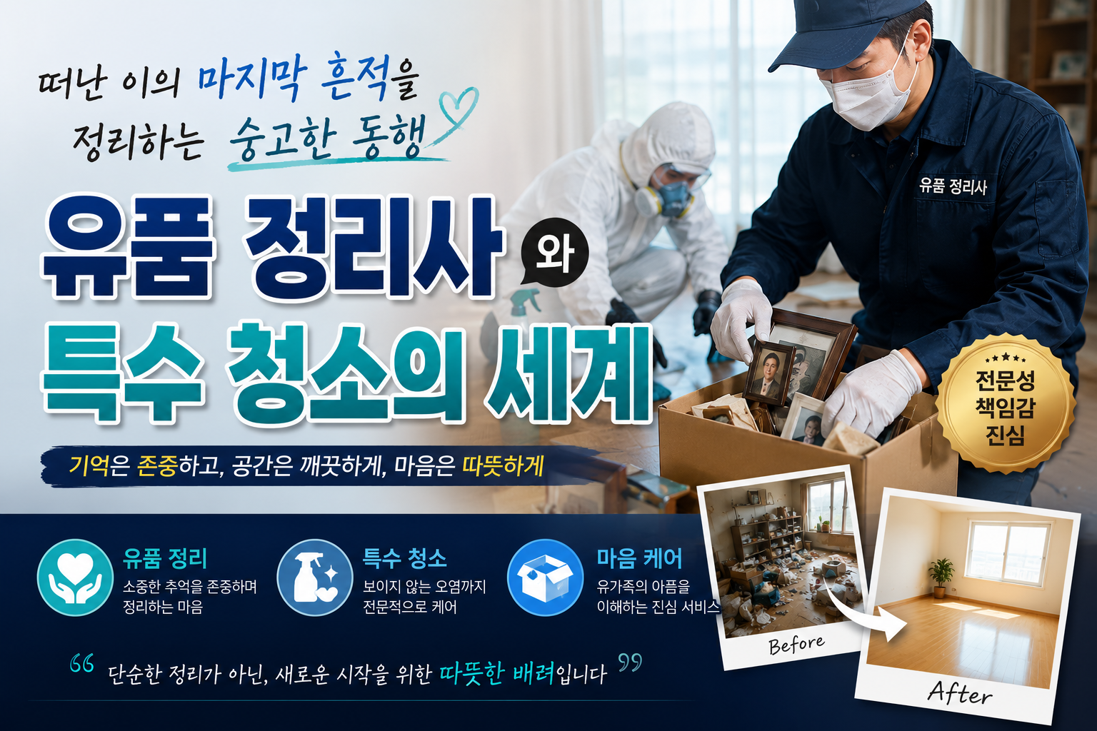 떠난 이의 마지막 흔적을 정리하는 숭고한 동행, 유품 정리사와 특수 청소의 세계