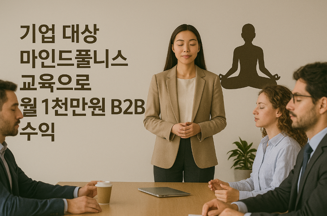기업 대상 마인드풀니스 교육으로 월 1천만원 B2B 수익