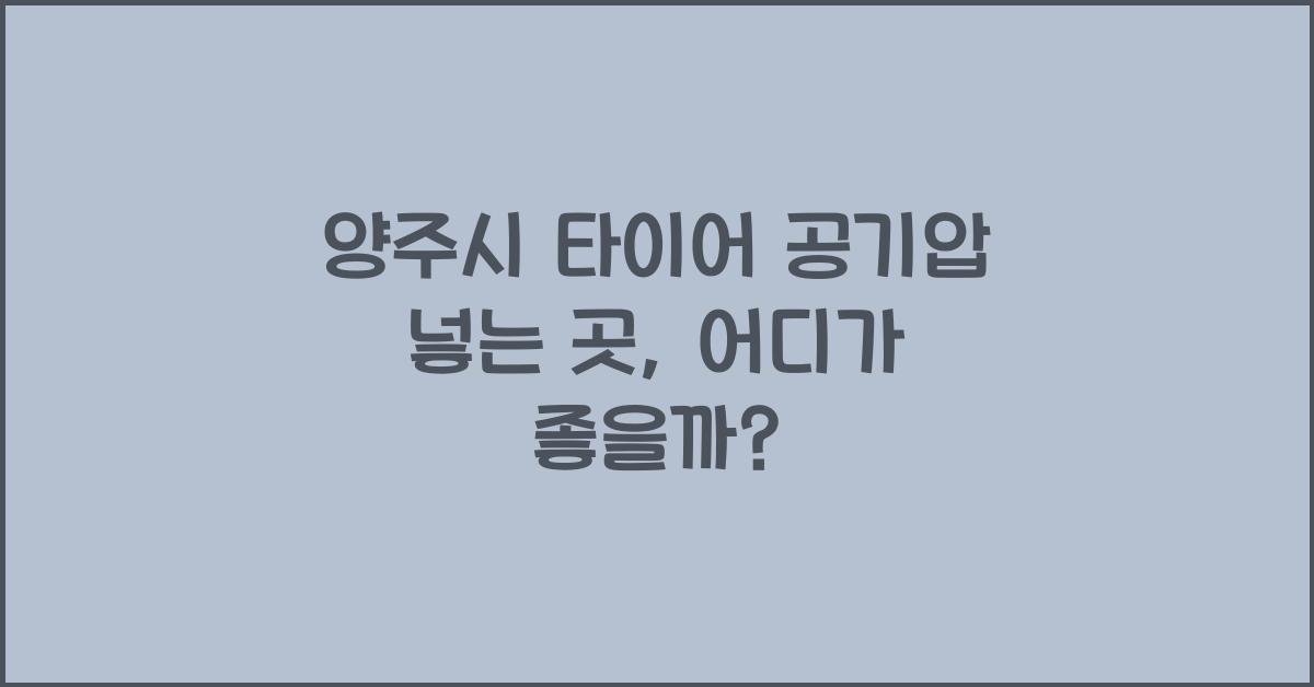 양주시 타이어 공기압 넣는 곳