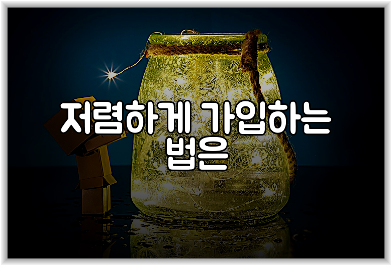 저렴하게 가입하는 법은