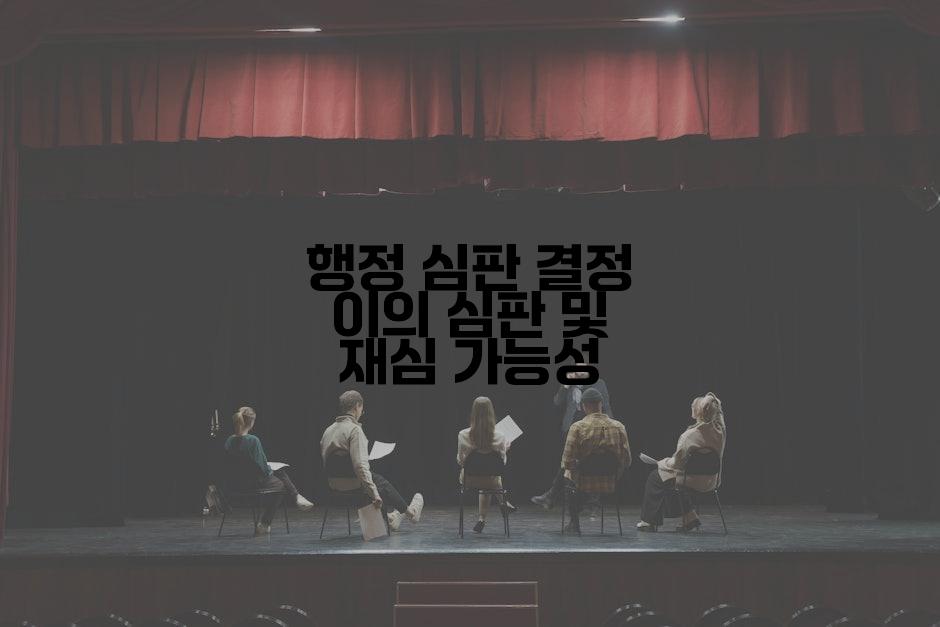 행정 심판 결정 이의 심판 및 재심 가능성