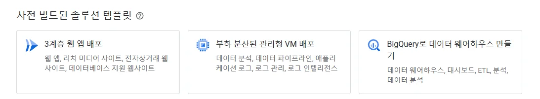 구글 클라우드 플랫폼의 사전 빌드된 솔루션 템플릿