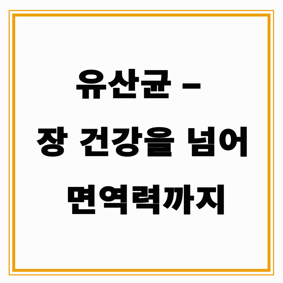유산균 – 장 건강을 넘어 면역력까지 책임지는 미생물의 힘