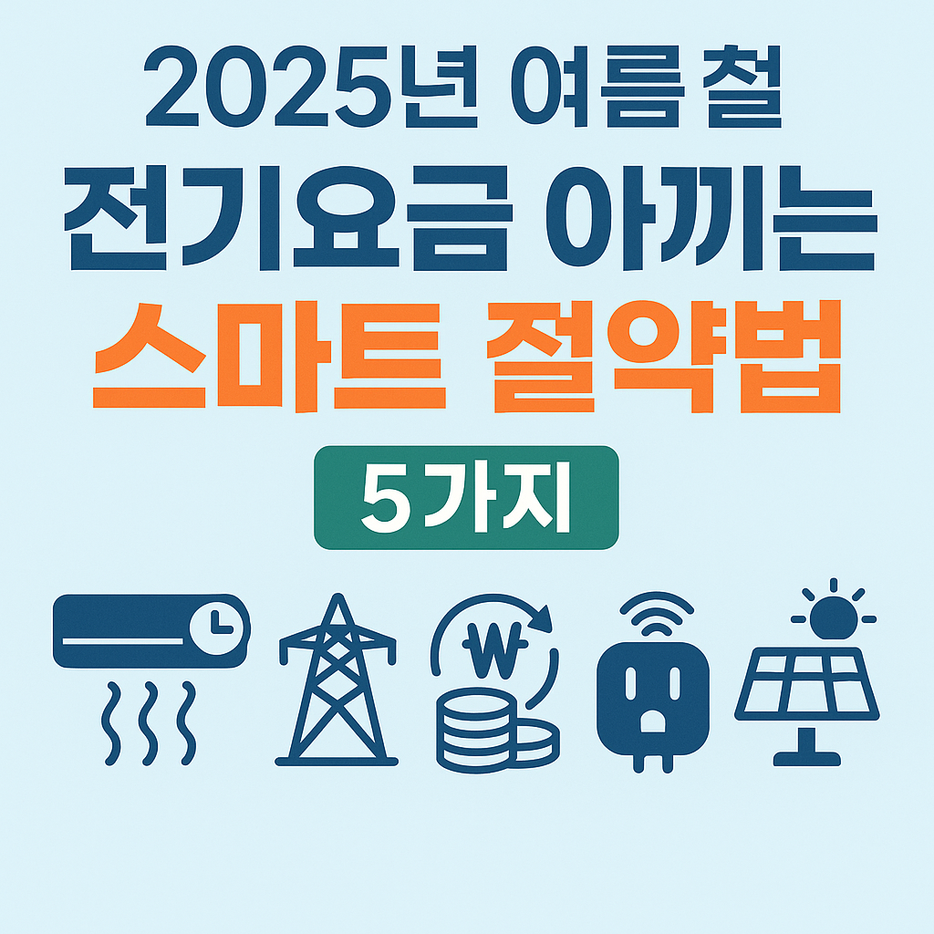 💧 2025년 여름철, 우리집 전기요금 아끼는 스마트 절약법 5가지