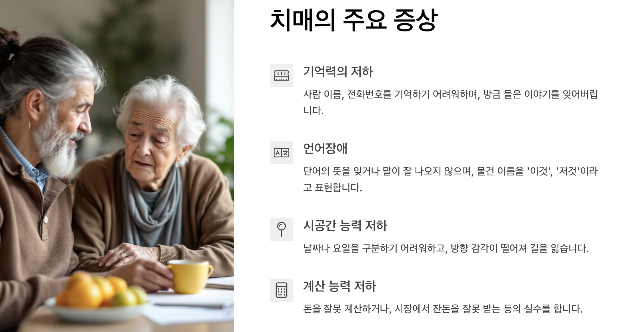 치매의 주요 증상