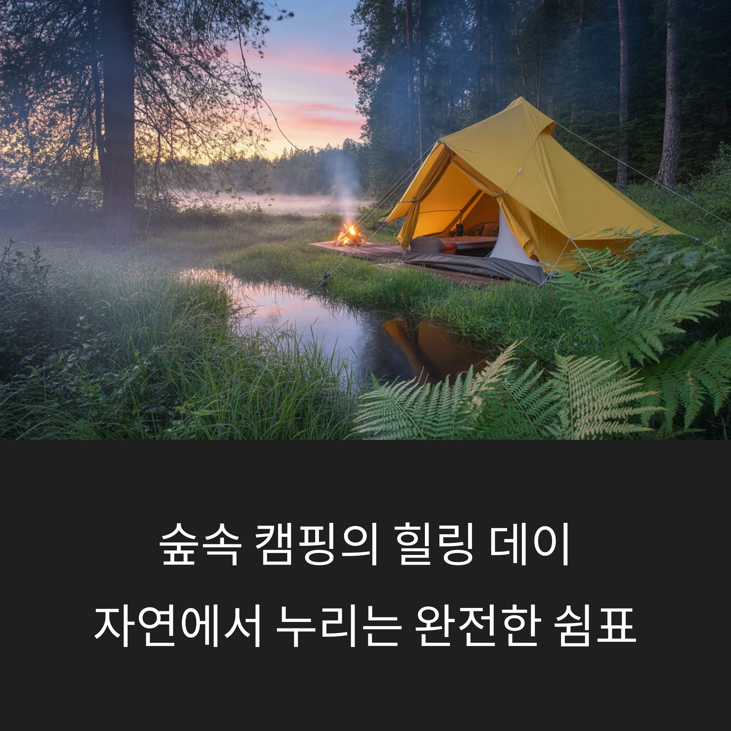 숲속 캠핑장에서 보내는 여유로운 하루