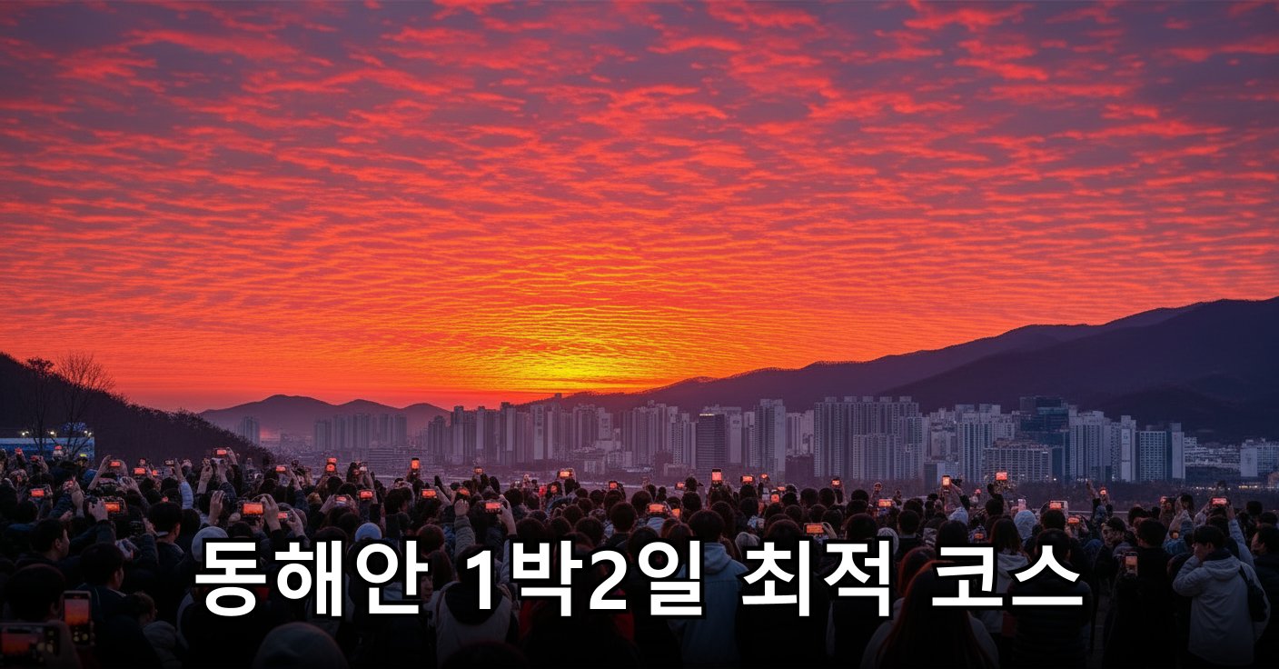 새벽을 붉게 물들이는 정동진 일출