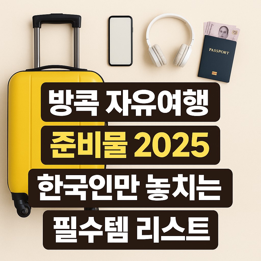 방콕 자유여행 준비물 2025 대표 이미지: 한국인만 놓치는 필수템 리스트