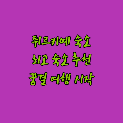 꿈결 같은 튀르키예 여행, 최고의 숙..